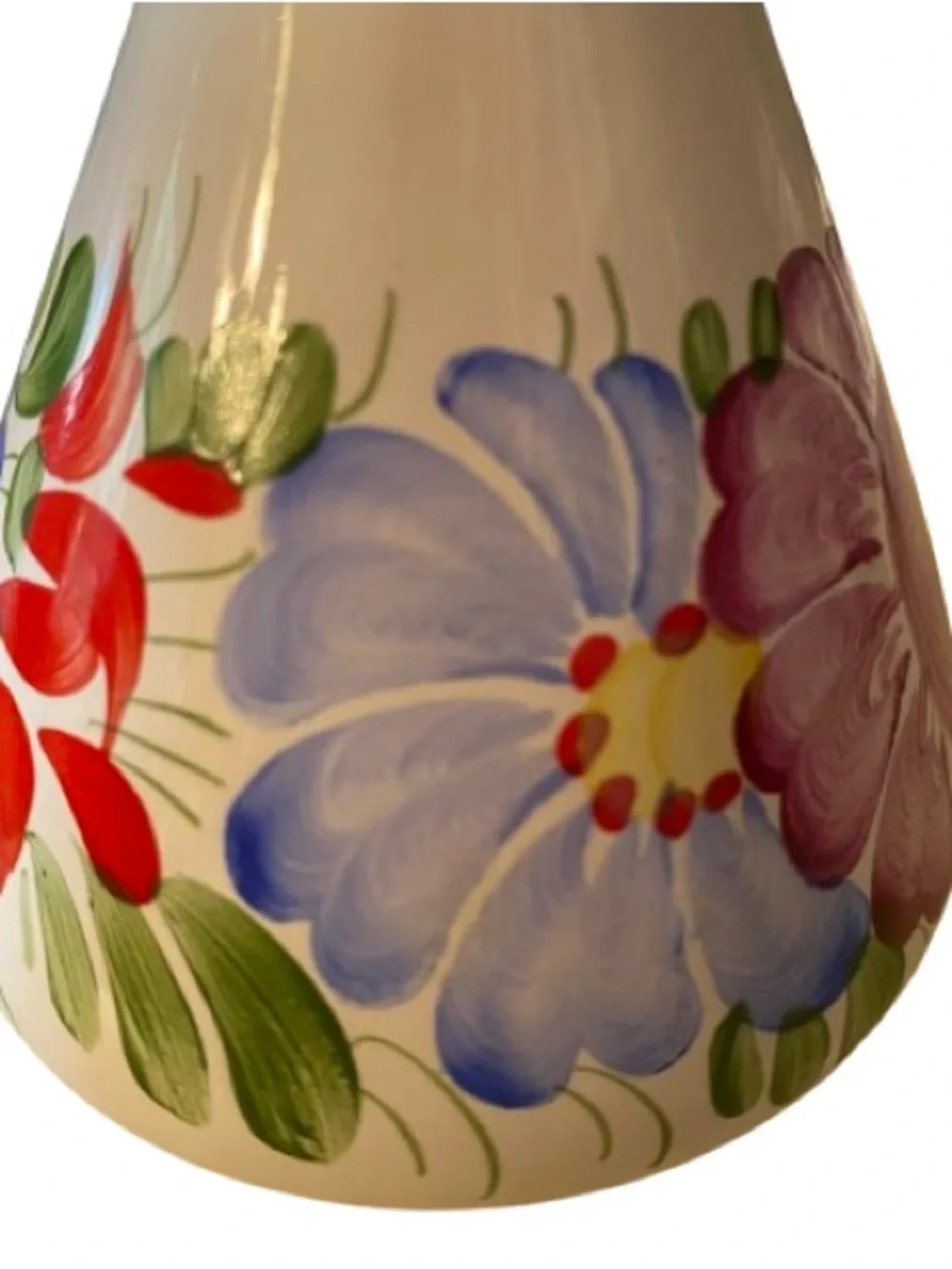 Vintage Chodovia Domazlice Czech Art Pottery Bud Vase 4.75” Hand Painted Floral